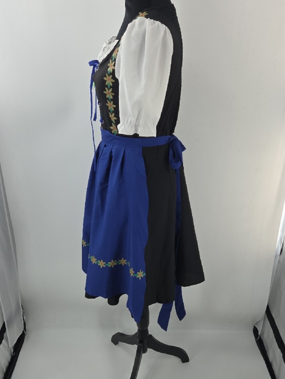 Blue & Black Oktoberfest Drindl with Embroidered Apron - Picture 9 of 16